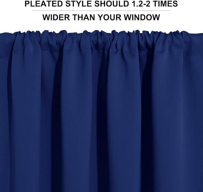 RYB HOME Small Window Tier Curtains, Light Block Privacy Solid Portable Drapes - Image 5