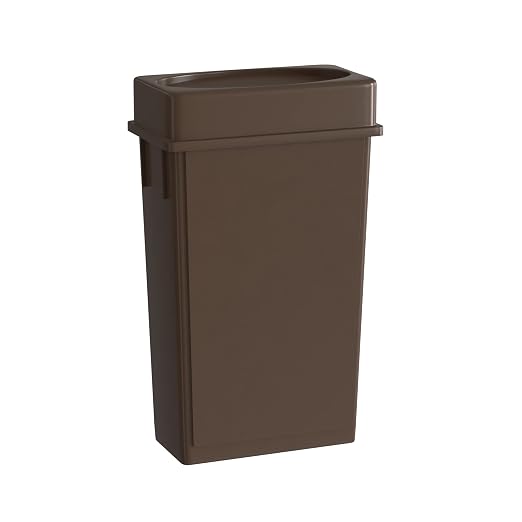 23 Gallon Brown Slim Jim Trash Can by Krollen+Industrial