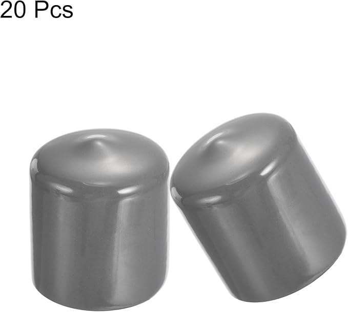 uxcell 20pcs Rubber End Caps 30mm ID Vinyl Cap Cover Screw Protectors Dark Grey - Image 2