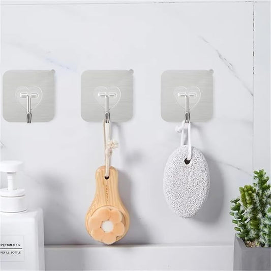 DGYB 20 Pcs Silver Adhesive Hooks - Image 2