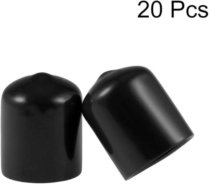 uxcell 20pcs Rubber End Caps 18mm ID Vinyl Round Tube Bolt Cap Cover Thread - Image 2