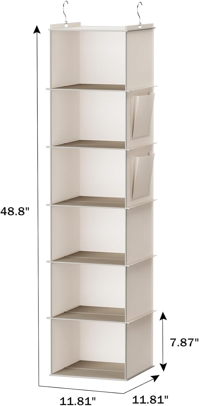 YOUDENOVA Hanging Closet Organizer, 6-Shelf Closet Hanging Storage - Image 5