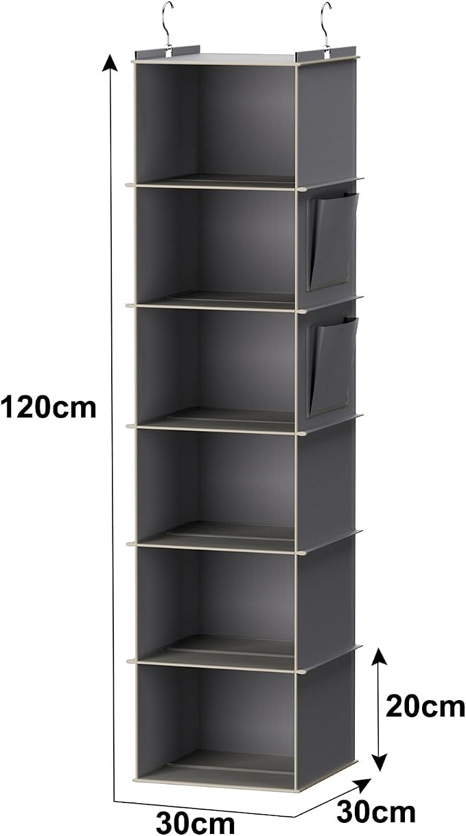 YOUDENOVA Hanging Closet Organizer and Storage, 6-Shelf Closet Hanging Storage - Image 3