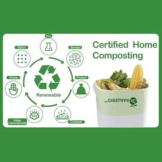 OrangeBio 3 Gallon Compostable Trash Bags, Food Grade, Plant-based, - Image 2