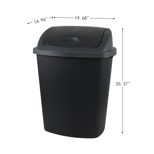 18 Gallon /70 L Swing Lid Large Garbage Bins, Commercial Grade Plastic Trash - Image 2