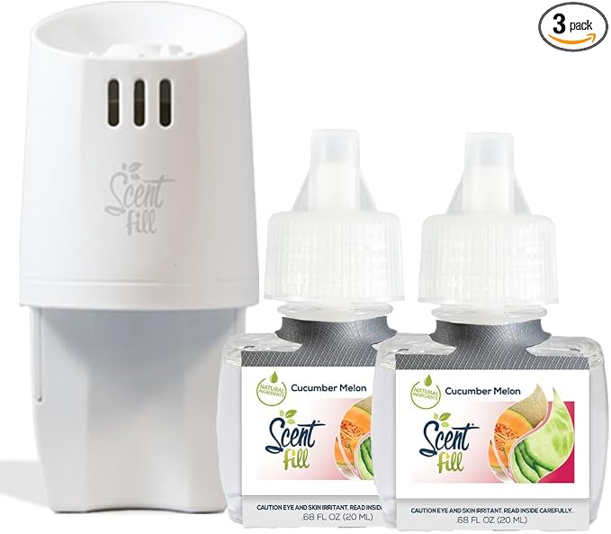 Scent Fill Cucumber Melon Plug in Air Freshener, Scented Oil Refills, 2 Refills by ScentFill