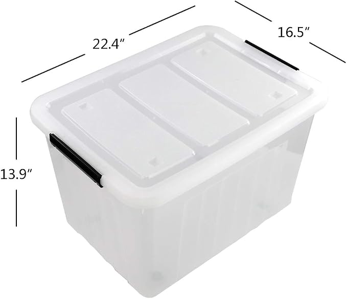 70 L Clear Plastic Large Storage Box - Image 2