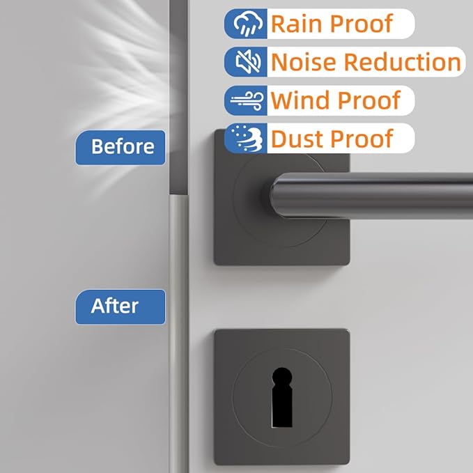 Wedge-Shape Window Weather Stripping Door Frame Seal Strip 196” White, Upgrade - Image 5