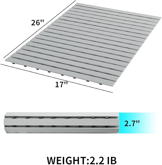 PADOOR Shower-Mat Non Slip, Heavy Duty Bathtub-Mat Curlable Quick Drain Sturdy - Image 5
