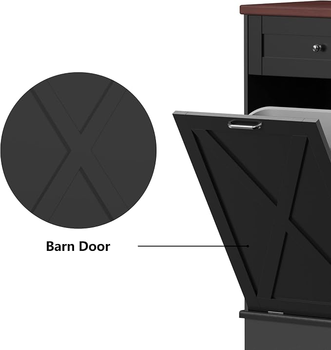 Betterhood Double Tilt Out Trash Cabinet 20 Gallon Wooden Free Standing Laundry - Image 7