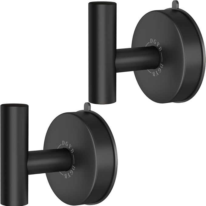 DGYB Large Suction Cup Hooks Black Stainless Steel Suction Shower Hooks by DGYB