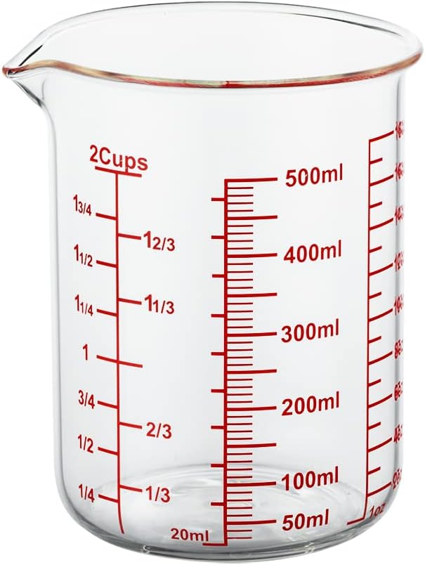 High Borosilicate Glass Measuring Cup-V-Shaped Spout，Glass Measuring Beaker by AckersBORO33