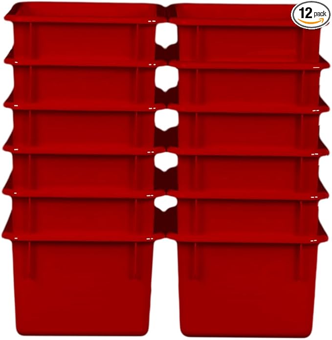 Wood Designs Cubby Storage Bin, Heavy Duty Plastic Containers by Unknown