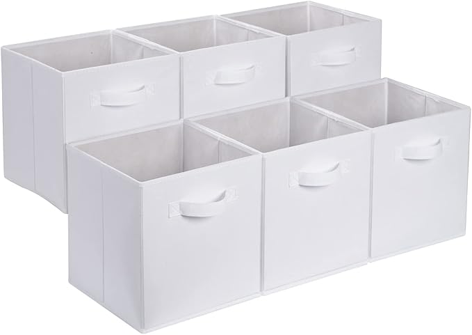 Amazon Basics Cube Organizer Storage Bins Handles, Collapsible Fabric by AmazonBasics