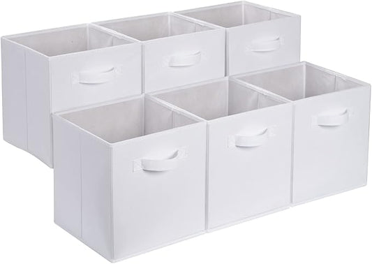 Amazon Basics Cube Organizer Storage Bins Handles, Collapsible Fabric by AmazonBasics