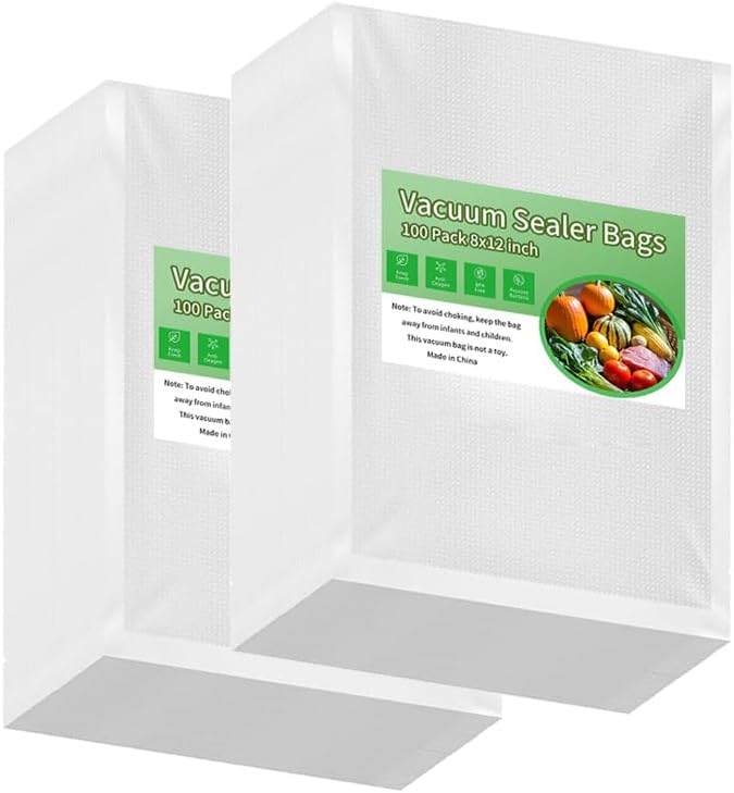 Premium Vacuum Sealer Bags 200 Quart 8" x 12", Pre-cut food saver bags by Unknown