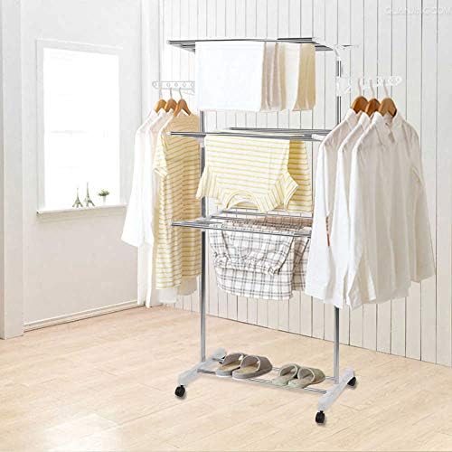 Foldable, Rolling, Stainless Steel Rods & Compact Storage Laundry Clothes...