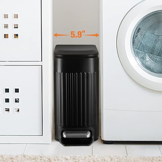 TrashAid Small Black Bathroom Trash Can - Image 3
