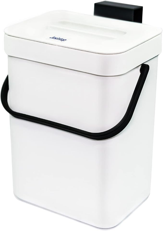 Kitchen Compost Bin Indoor for Counter Top, Hanging Small Trash Can by Jesintop
