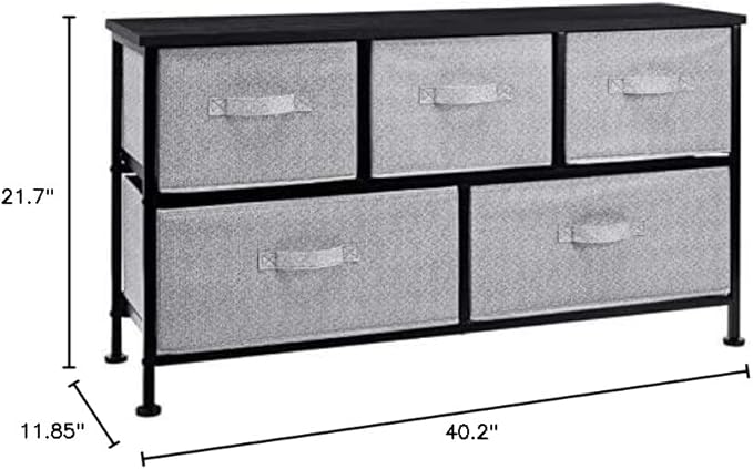 Amazon Basics Extra Wide Fabric 5-Drawer Storage Organizer Unit - Image 3