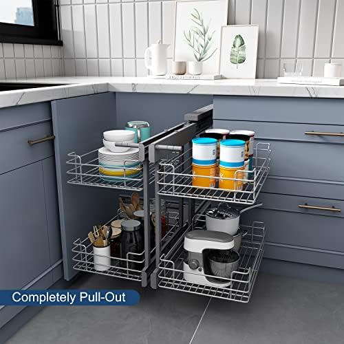 VADANIA Blind Corner Pull Out Organizer for 36" Cabinet, Soft Close