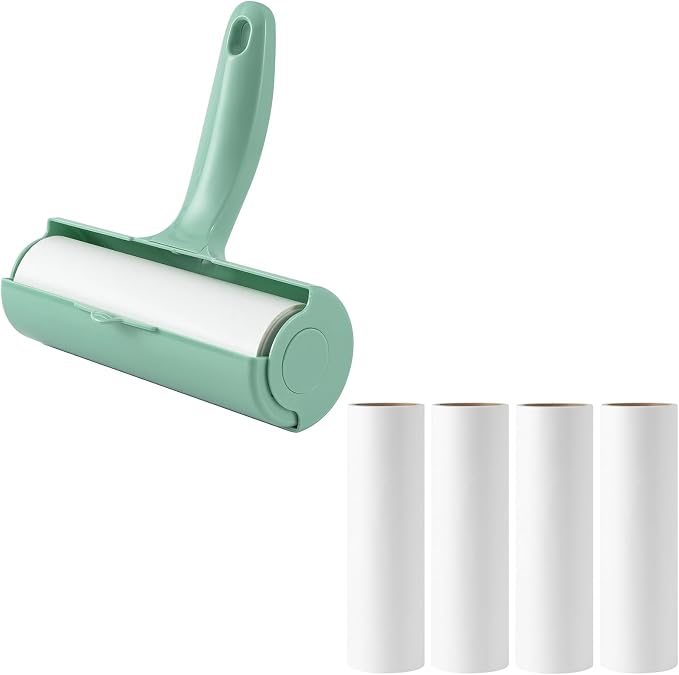 Large Lint Roller with Refills for Pet Hair Removal Extra Sticky 6.3 inch Wide by MINGRACE