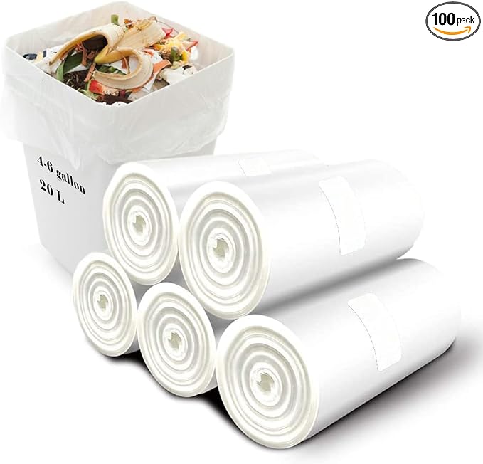100 Count 4 Gallon Small Biodegradable Trash Bags 20L Leakage-Free Waste Basket by EmpoweringEco-friendlyLiving
