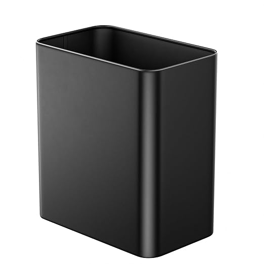 Small Bathroom Trash Can 2.4 Gallon Wastebasket, Slim Metal Garbage Can Matte by Veelesa