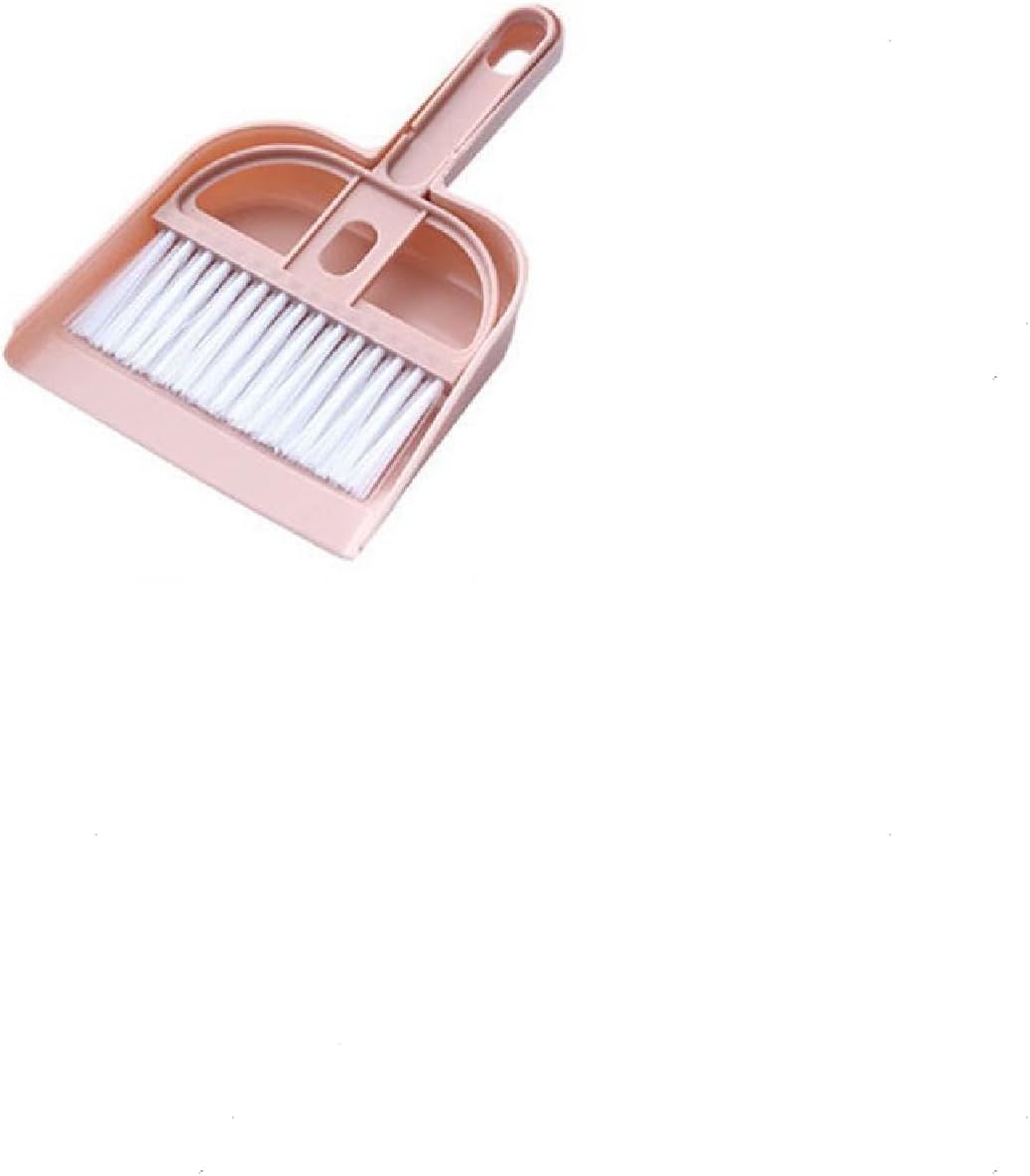 CREATCABIN Small Broom and Dustpan Set Pink Mini Dust Pan and Brush with Handle Plastic Hand Whisk Set Cage Cleaner for Pets Desk Drawers Home Nest Camping Office Cleaning Tool Supplies Kitchen