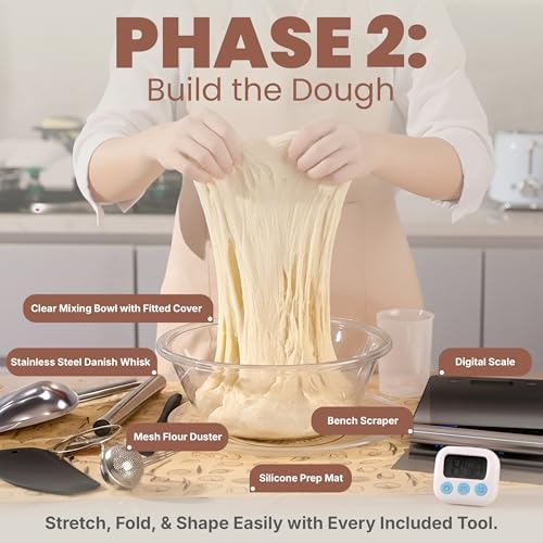 CraftZee Super All-Inclusive 𝗣𝗥𝗘𝗠𝗜𝗨𝗠 Sourdough Starter Kit with Pot - Sourdou...