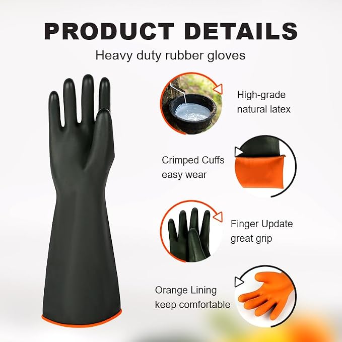 North Tower Heavy-Duty Latex Chemical Resistant Gloves - Image 8