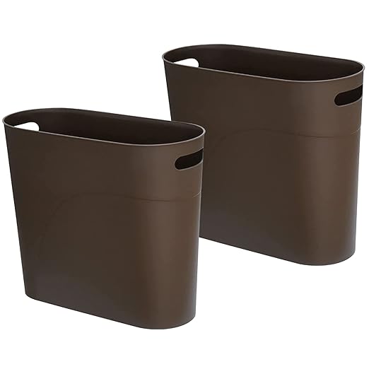 Small Trash Can Plastic Bathroom Wastebasket 3.2 Gallon Slim Garbage Container by ROYFACC