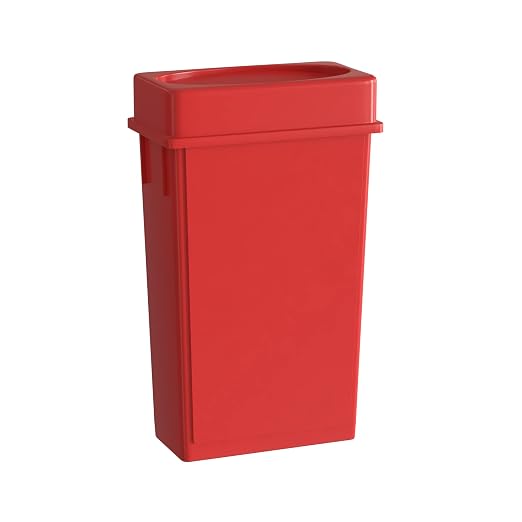 23 Gallon Red Slim Jim Trash Can by Krollen+Industrial