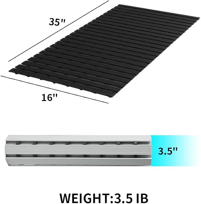 Shower-Mat Non Slip, PADOOR Heavy Duty Bathtub-Mat Curlable Quick Drain Sturdy - Image 5