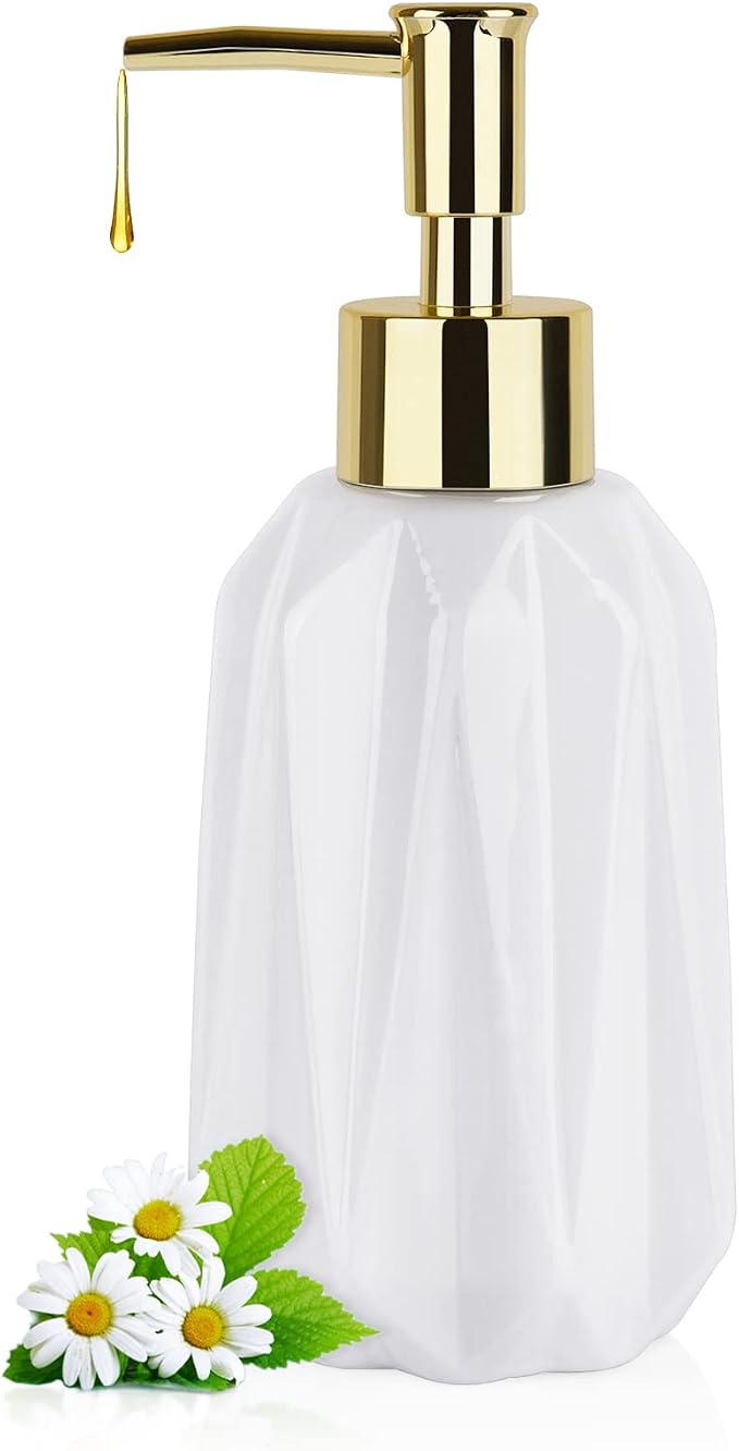 Natheeph Dish Soap Dispenser, Hand Soap Dispenser Ceramic Bottle, Refillable by Natheeph
