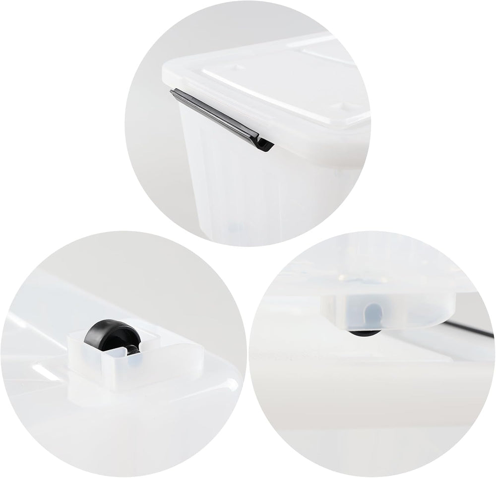 4-Pack 50L Clear Plastic Storage Bins with Wheels