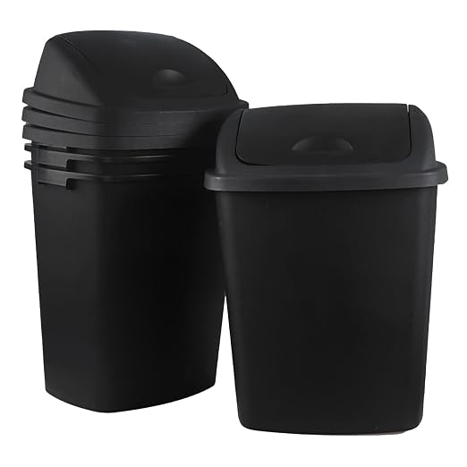 Bringer 18 Gallon Large Swing Top Trash Can, Plastic Garbage Can - Image 7
