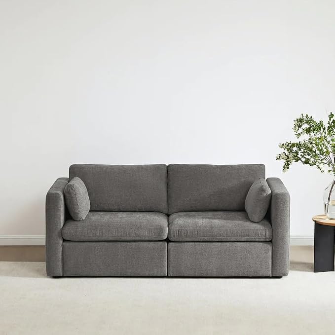 CHITA Small Modular Sectional Fabric Sofa Set, Extra Comfty Loveseat Cloud Couch by CHITALIVING