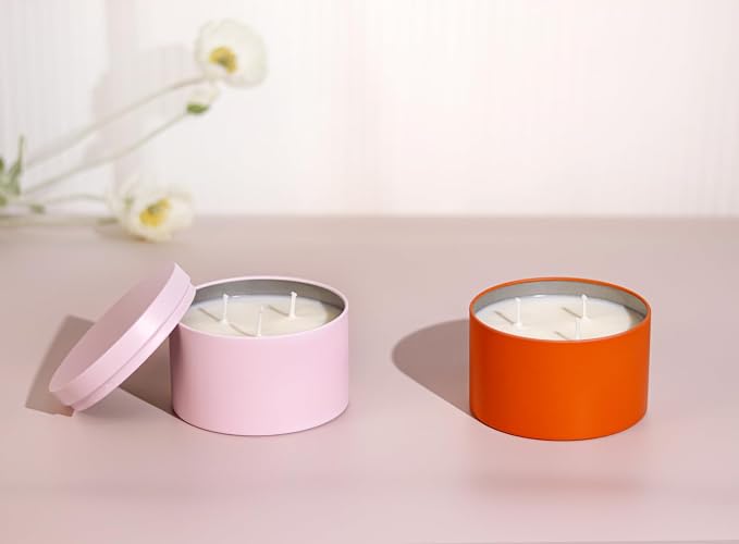 Candle Tins with Lids, 3 Wicks Containers 12 Pack 14oz/420ml Seamless Bulk - Image 4