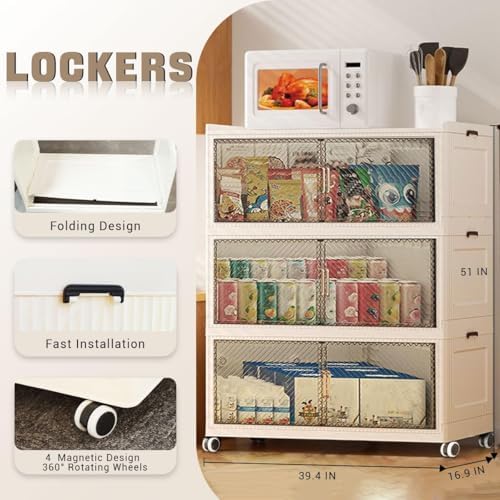 Stackable Storage Bins with Lid,147Gal Closet Organizers and Plastic Cabinets...