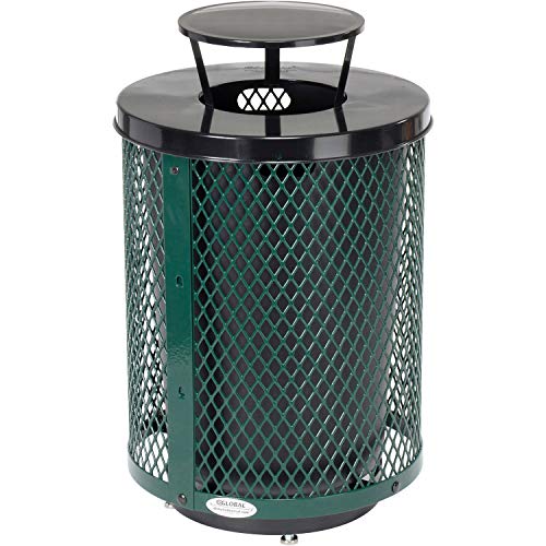 Global Industrial Outdoor Diamond Steel Trash Can - Image 5