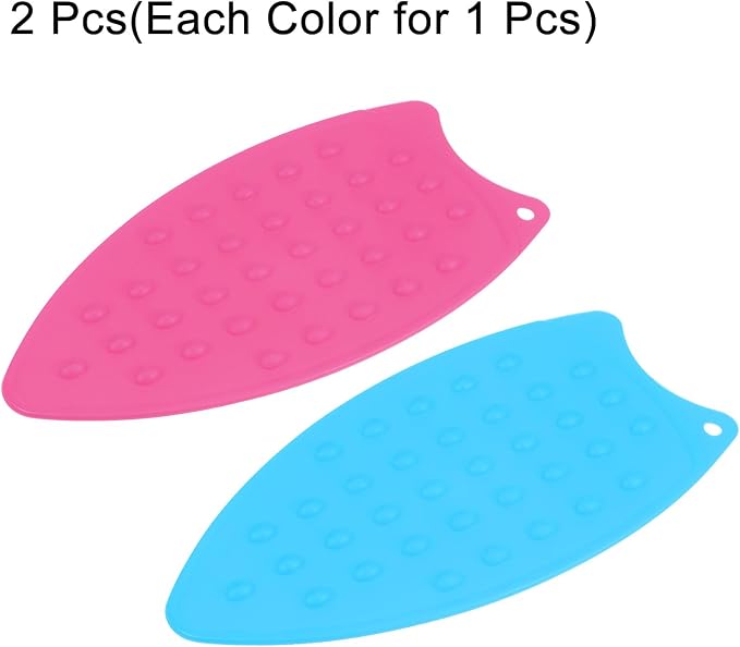 HARFINGTON 2pcs Silicone Iron Rest Pad, Fuchsia/Blue - Image 3