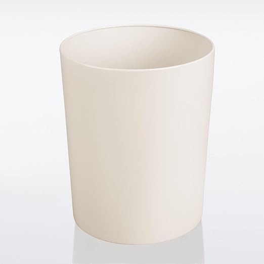 mDesign Round Metal Small 1.7 Gallon Recycle Trash Can Wastebasket, Garbage - Image 4