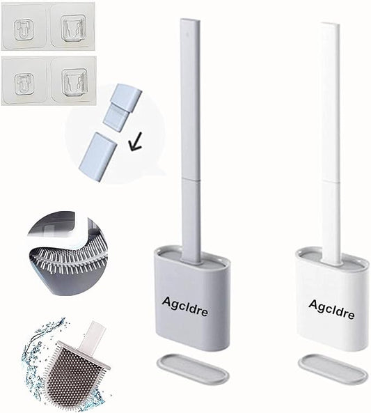 Toilet Brush with Holder Silicone Toilet Brush and Cleaning Brush by Agcldre