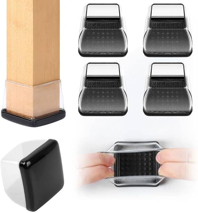 Ezprotekt 8 Pcs Large Clear Chair Leg Sliders - Image 2