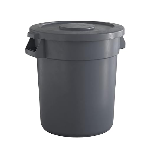 20 Gallon Gray Round Commercial Trash Can by Krollen+Industrial