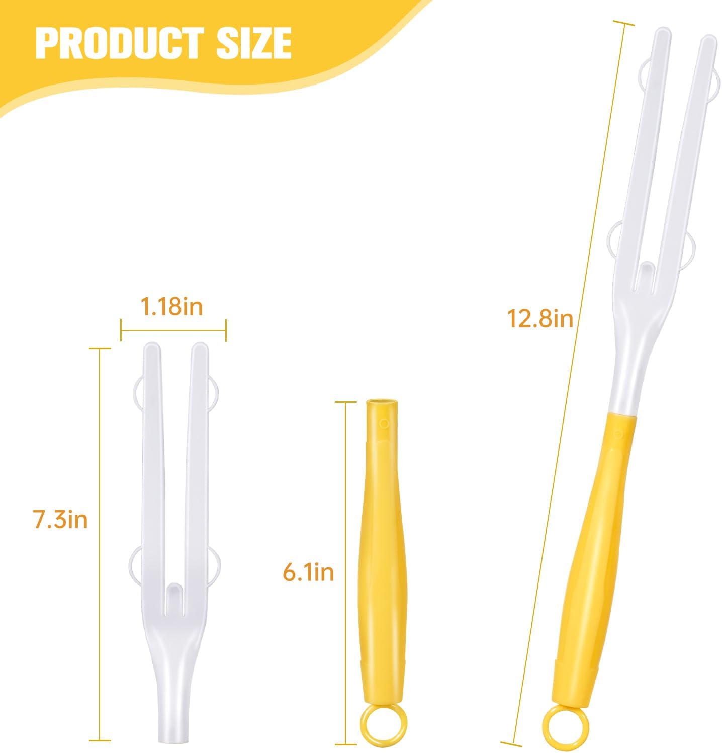 4PCS Replacement Dust Handles Stick Only Compatible with Swiffer Duster Handle Extendable Duster Mop Wand for Cleaning Car Blinds Furniture Electronics(4, Yellow & White)