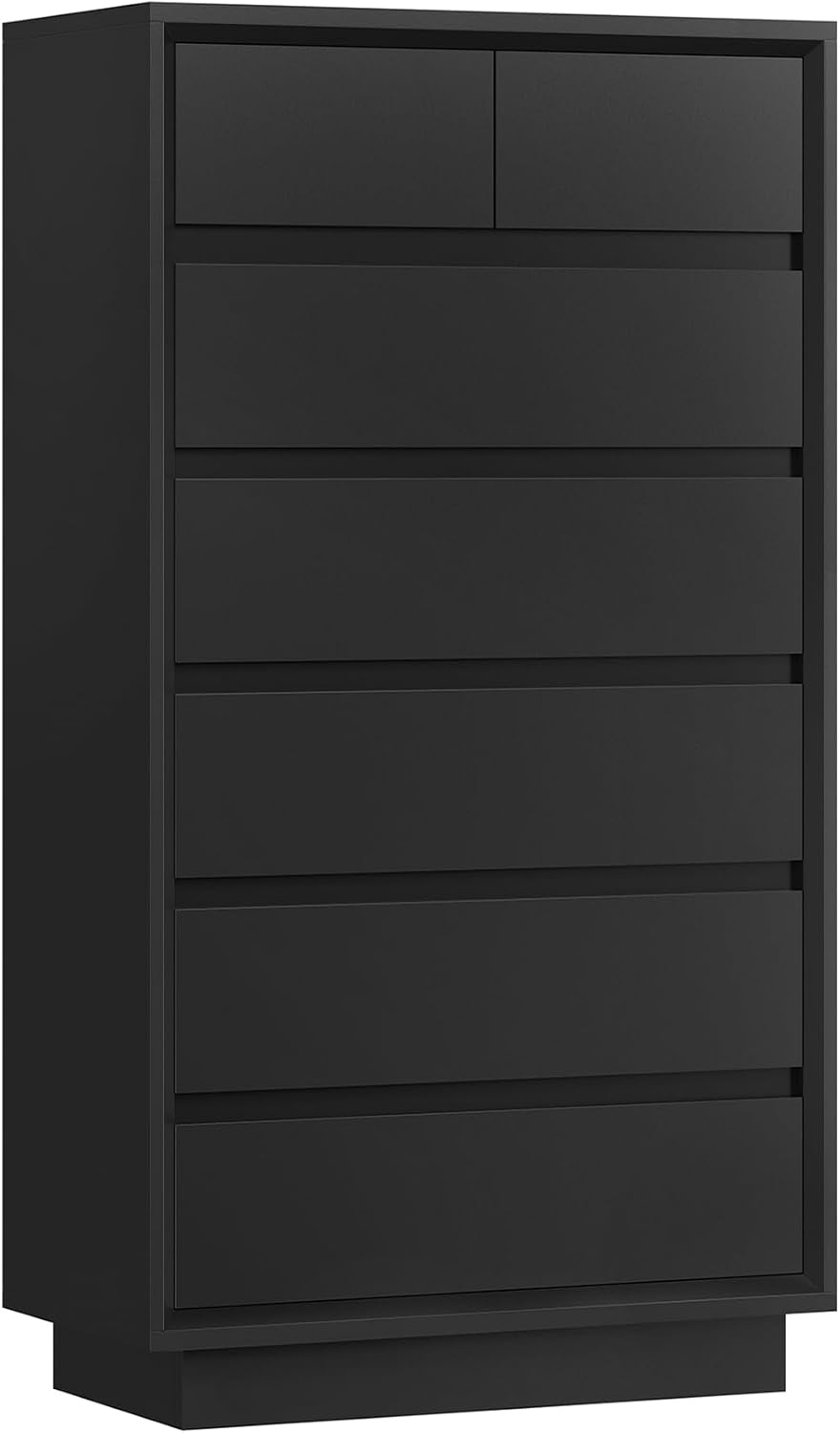 TEENFON 51.6" Tall Dresser for Bedroom, Black Dresser, 7 Drawer Dresser
