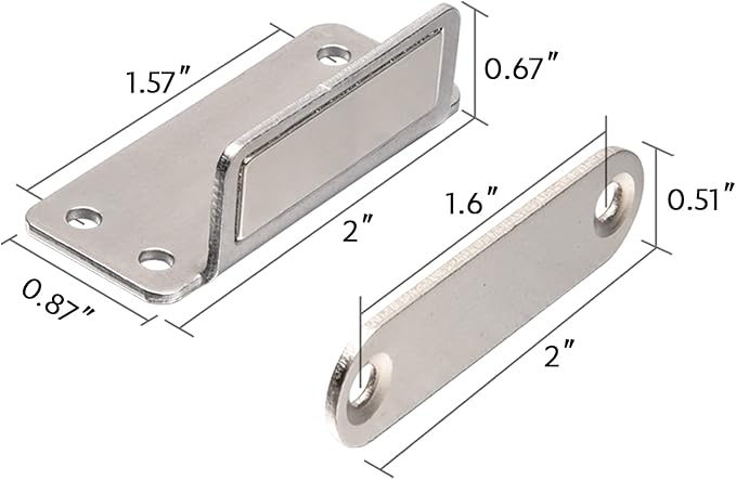 Mousike Double Magnetic Door Catch，60lb Stainless Steel Cabinet Door Magnets - Image 2