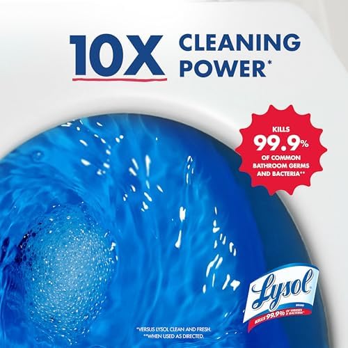 Lysol Toilet Bowl Cleaner Clinging Gel, Power, 24 oz, 2 Pack | Disinfecting, Sanitizing, Deodorizing, Septic Safe, Bleach Free, For Toilet Rings, Limescale, & Hard Water, Bathroom Cleaner